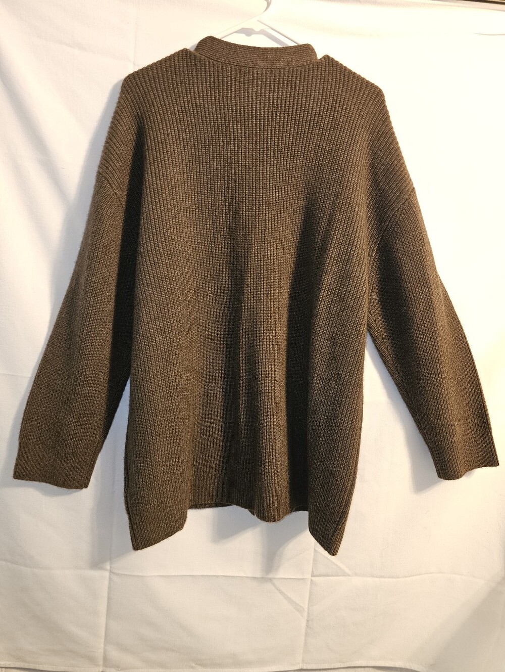 QUINCE Mongolian Cashmere 2.0 Oversized Boyfriend Cardigan Sweater Brown LARGE - Picture 6 of 10